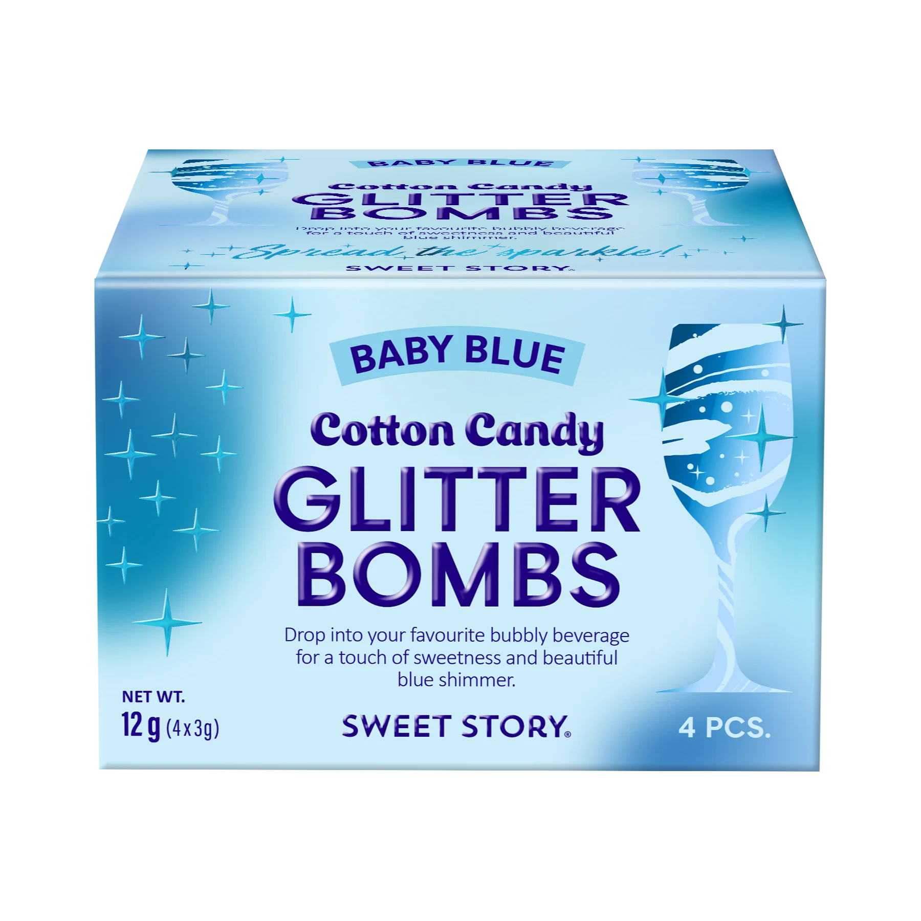 Cotton Candy Glitter Bomb Baby Blue