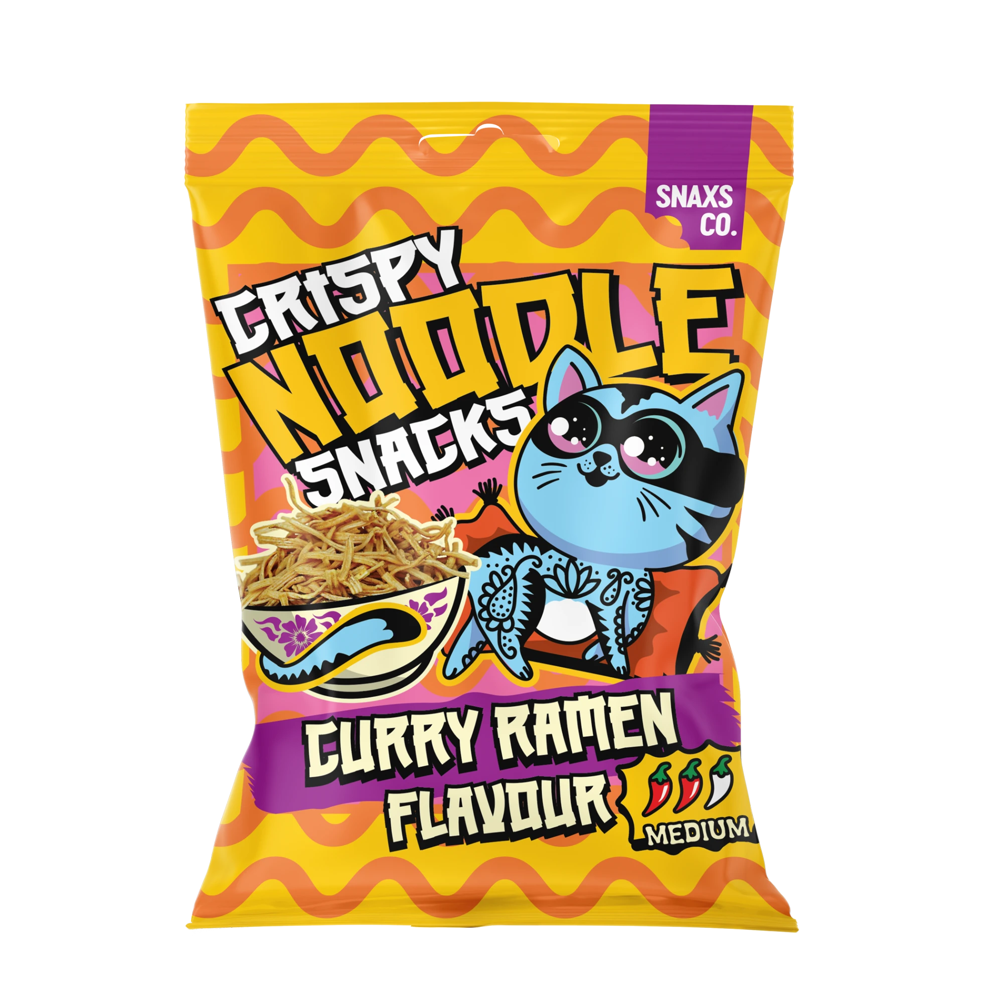 Crispy Noodle Snacks Curry Ramen Flavour
