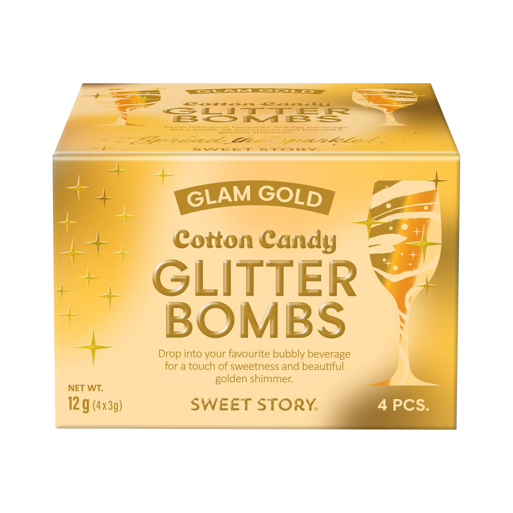 Cotton Candy Glitter Bomb Glam Gold